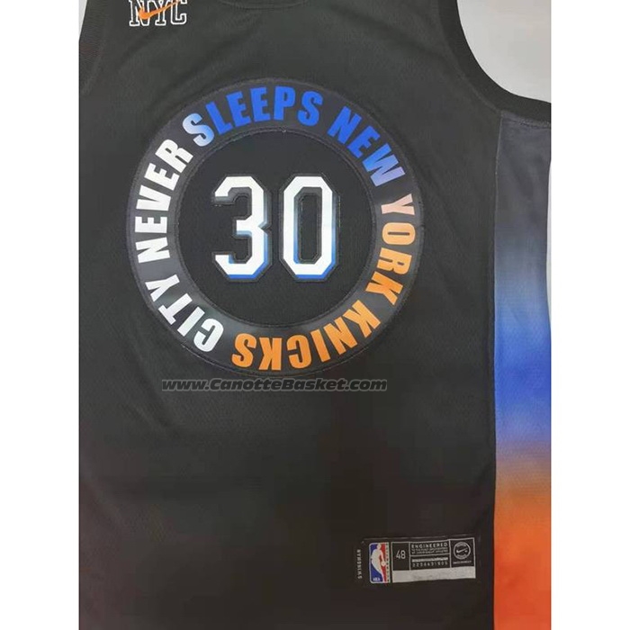 Maglia New York Knicks Julius Randl NO 30 Citta 2020-21 Nero